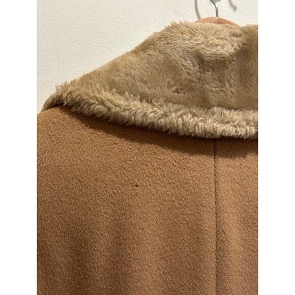 Mighty Mac Vintage 70s Tan men’s Winter coat w/ Faux Fur Lapel lined size 42/Lg - Picture 8 of 13